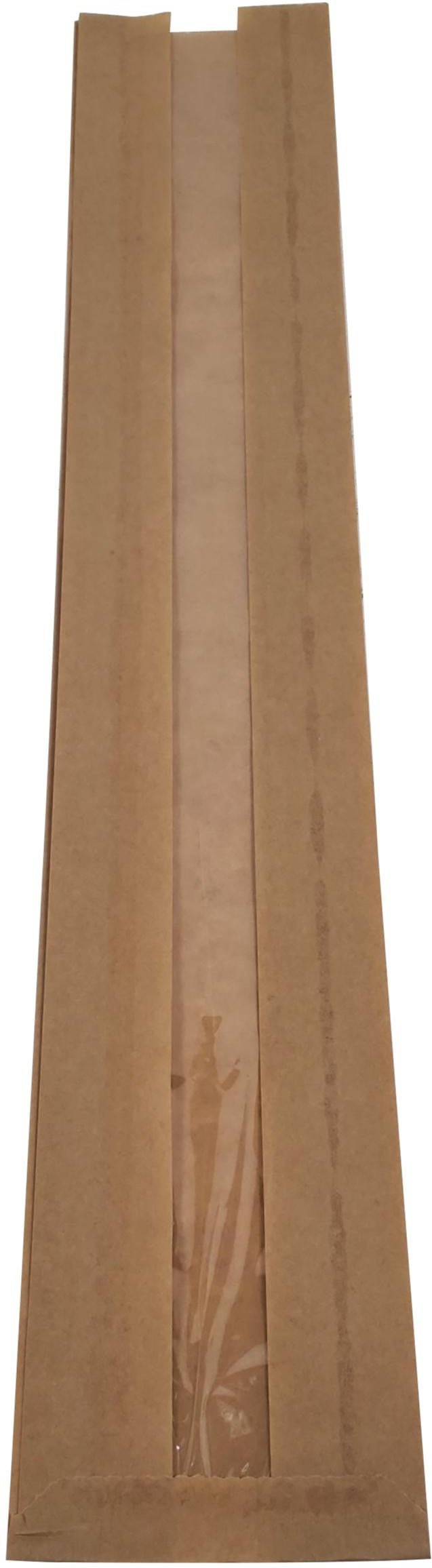 Atlas Paper Bag - 4 x 2 x 24" Brown Bread Bags with Window, 500/Cs - 0258890