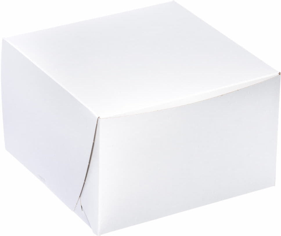 EB Box - 8" x 8" x 5" White Cake Boxes, 100/ Bn - 100211