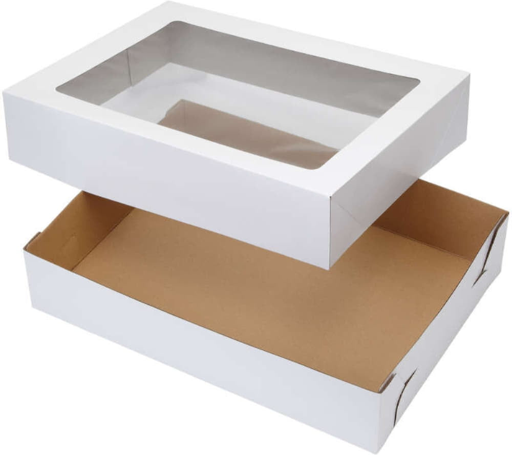 EB Box - 22" x 15" x 4" White Cake Boxes, 50/bn - 100385