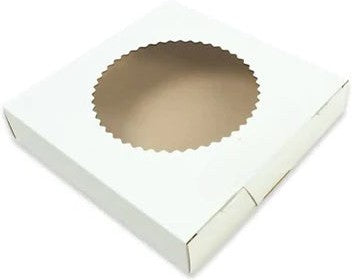 EB Box - 10" x 10" x 1.75" White Window Pie Box Glued Window, 250/bn - 100460