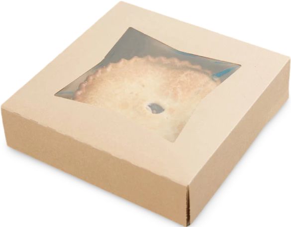 EB Box - 10" x 10" x 2.5" Kraft Cake Box with Window, 200/bn - 376CK