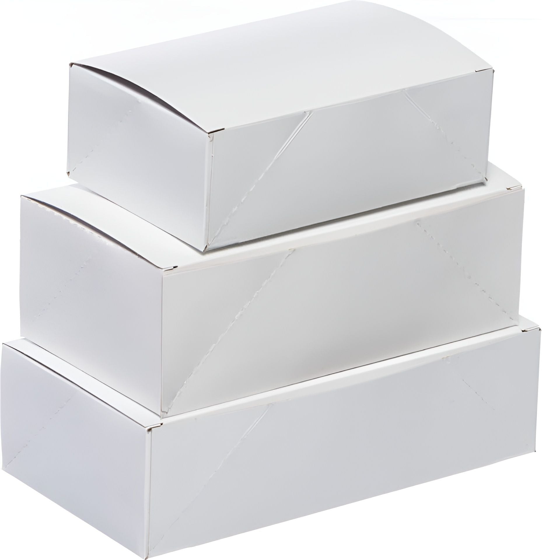 EB Box - 6.5" x 4.25" x 2.25" White Plain Snack Carton Greaseproof, Glued Food Containers, 400/bn - 105500