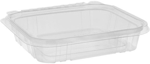 Pactiv Evergreen - 16 Oz Recycled Plastic Hinged Deli Container Shallow, Tamper Evident, Clear , 240/Cs - TEHL7X616S