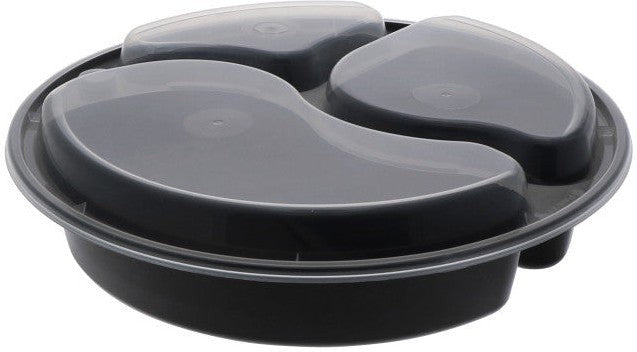 Pactiv Evergreen - VERSAtainer 39 oz. Black/Clear Rectangular PP Container and Lid, Pack of 150cs - NC9388B