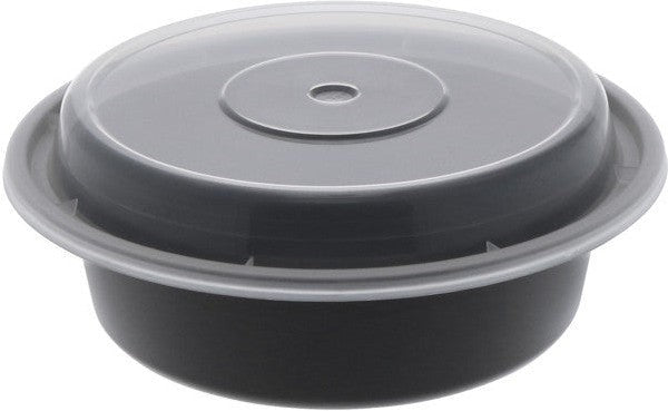 Pactiv Evergreen - VERSAtainer 16 oz. Black/Clear Rectangular PP Container and Lid, Pack of 150cs - NC718B