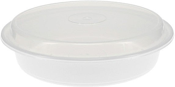 Pactiv Evergreen - VERSAtainer 48 oz. White/Clear Round PP Container and Lid, Pack of 150cs - NC948