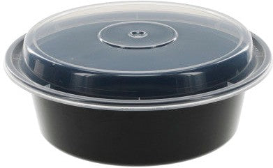 Pactiv Evergreen - VERSAtainer 32 Oz Black/Clear Round PP Container and Lid, Pack of 150cs - NC729B