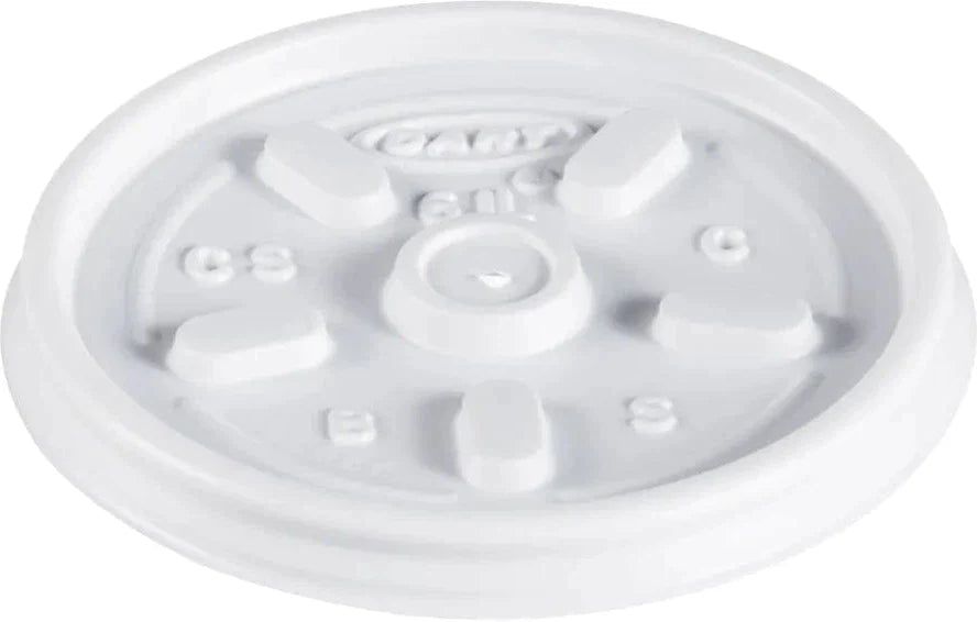 Dart Container - White Plastic Vented Lid, fits 4J6 or 6J6 container, 1000/cs - 6JL
