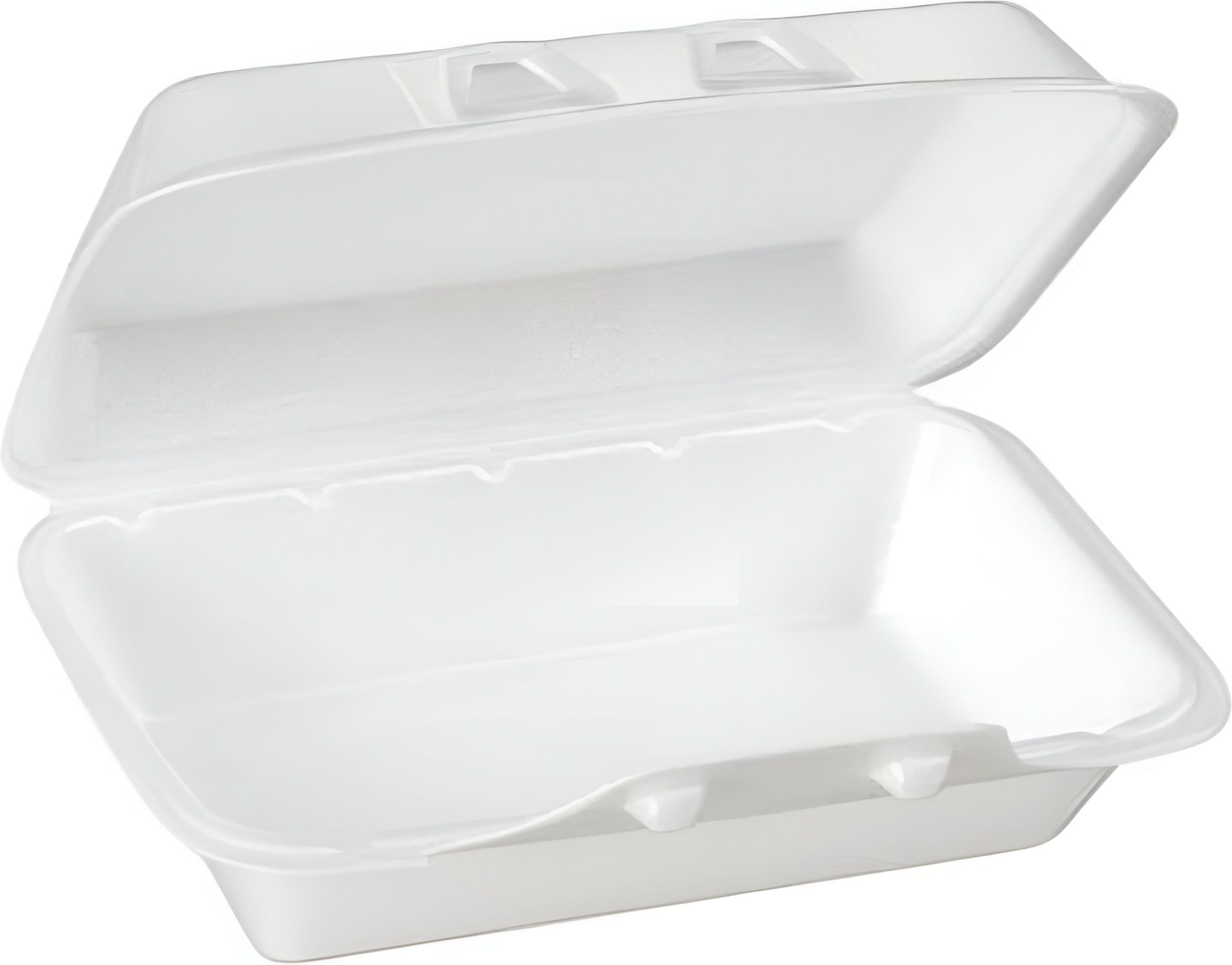 CKF Inc. - 9.5 x 10 x 3", FST6 Large White Foam Hinged Container, 200/cs - 87518