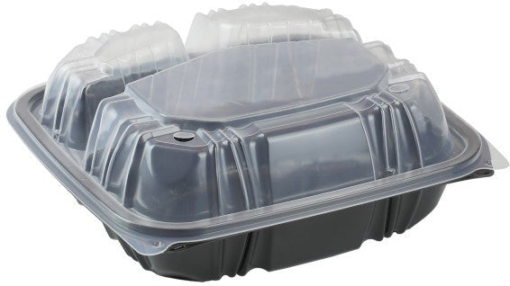 Pactiv Evergreen - Microwavable Three-Compartment Hinged Container - DC858330B000