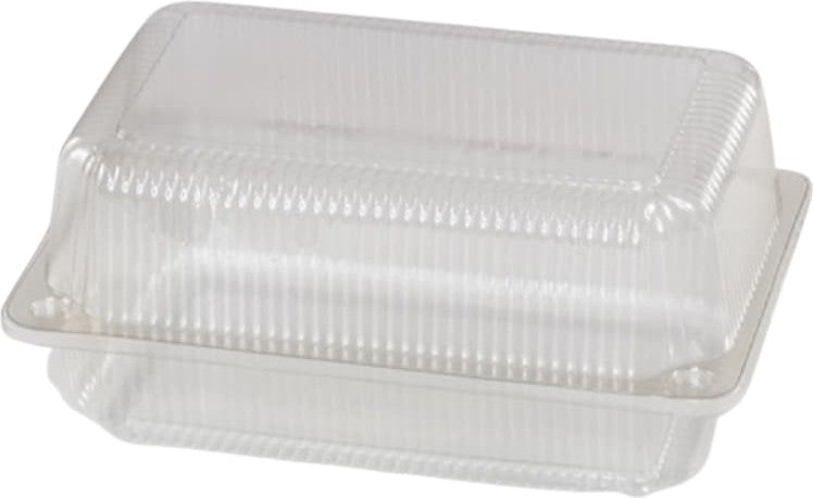 Pactiv Evergreen - Plastic Rectangular Hinged Container 9.3'' X 6.2'' X 4.2'' With Button Snap Lid, 200/Cs - TV0225P