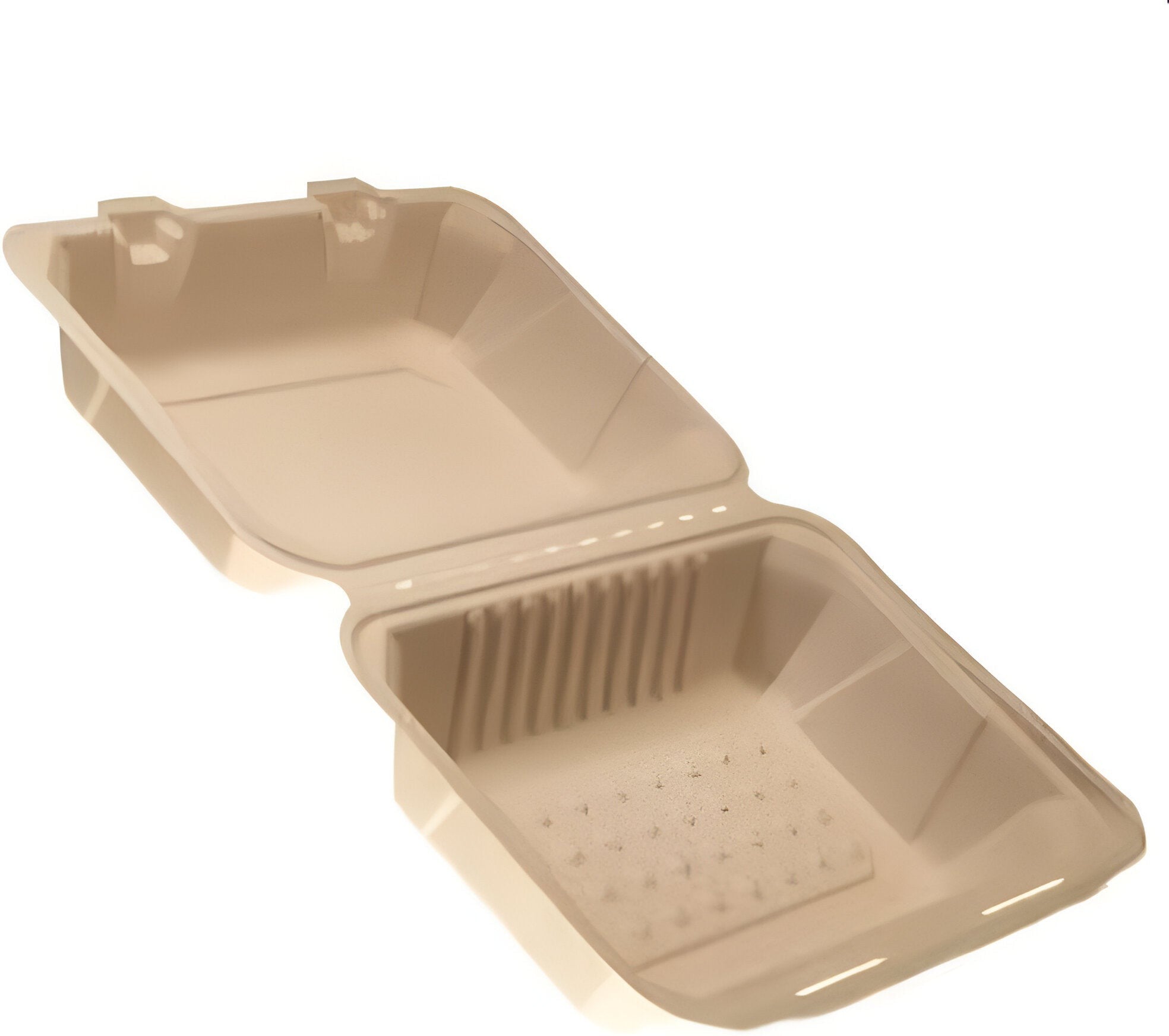 CKF Inc. - 9" x 6" x 3.3", FSTP1 Bagasse Hinged Container Bagasse Hinged Container, 200/cs - 37718