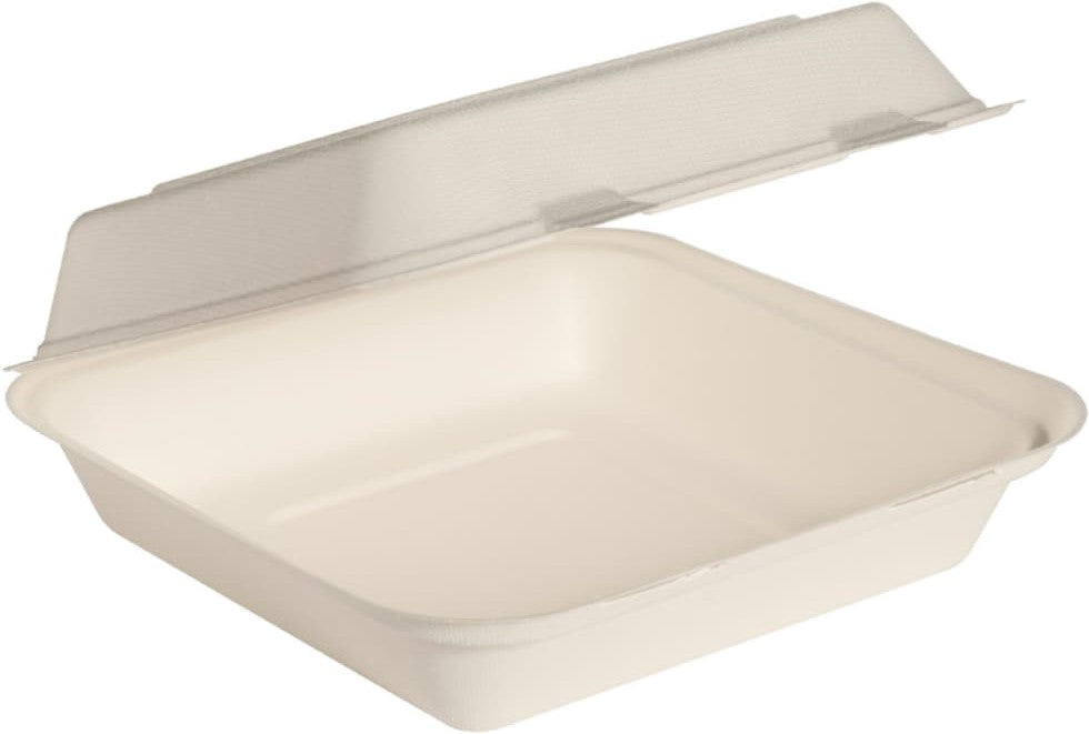 Dart Container - 9" Solo Bare Sugarcane Bagasse Paper Hinged Container Ivory, 200/cs - HC9SC-2050