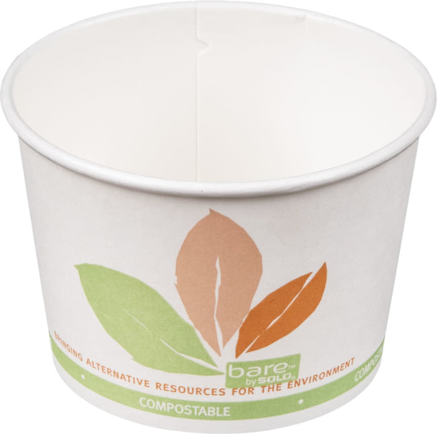Dart Container - 12 Oz Solo Bare Eco-Forward Paper Soup /Food Cup Paper Container Leaf Design, 1200 Per Case - V512PL-JF522