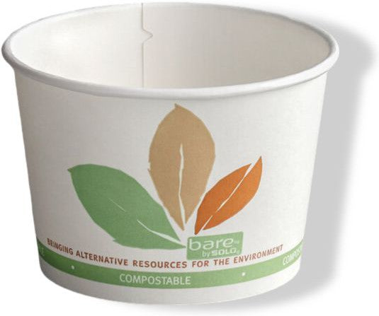 Dart Container - 24 Oz Solo Bare Eco-Forward Paper Soup /Food Cup Paper Container Leaf Design, 500/cs - V524PL-JF522