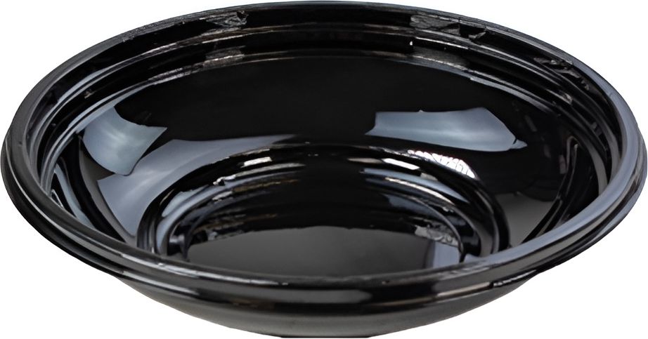 Genpak - 24 Oz Plastic APET Black Bowls, 200/Cs - CW024-3L