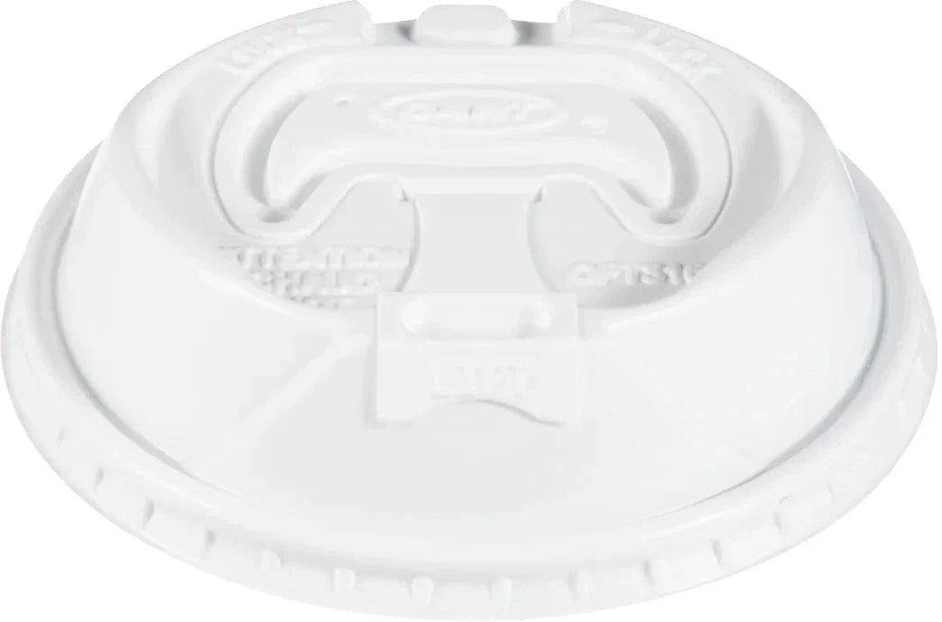 Dart Container - White Reclosable Travel Done Lid fits 12 oz, 16 oz, 20 oz Paper Hot Cups , 1000/Cs - TPLUS