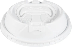 Dart Container - White Reclosable Travel Done Lid fits 12 oz, 16 oz, 20 oz Paper Hot Cups , 1000/Cs - TPLUS
