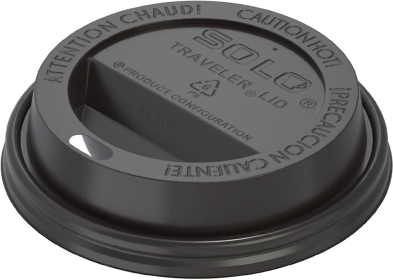 Dart Container - Solo Traveler Cappuccino Black Dome Lids Fits 8 Oz Paper Hot Cups, 1000/ Cs - TL38B2-0004