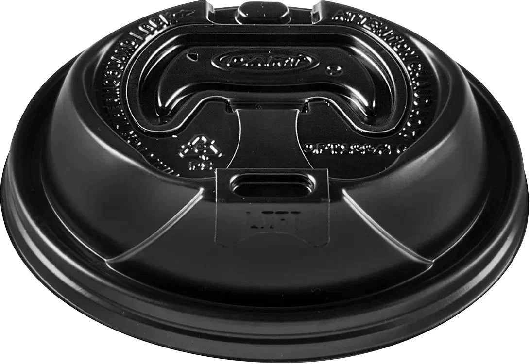 Dart Container - Optima Thermo Guard Black Plastic Reclosable Lid fits 12-24 Oz Coffee Cup, 1200/Cs - OPT1224TGB