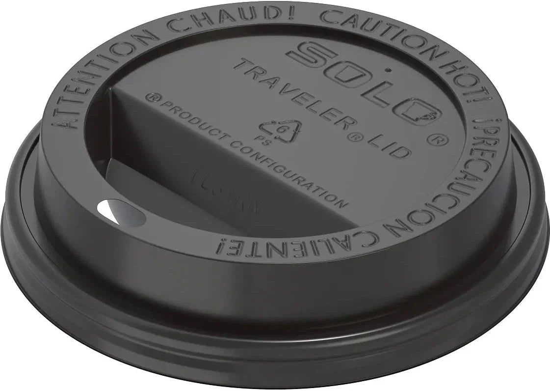 Dart Container - Solo Black Traveler Cappuccino Dome Lids fits 10 oz Paper Hot Cups , 1000/Cs - TL31B2-0004