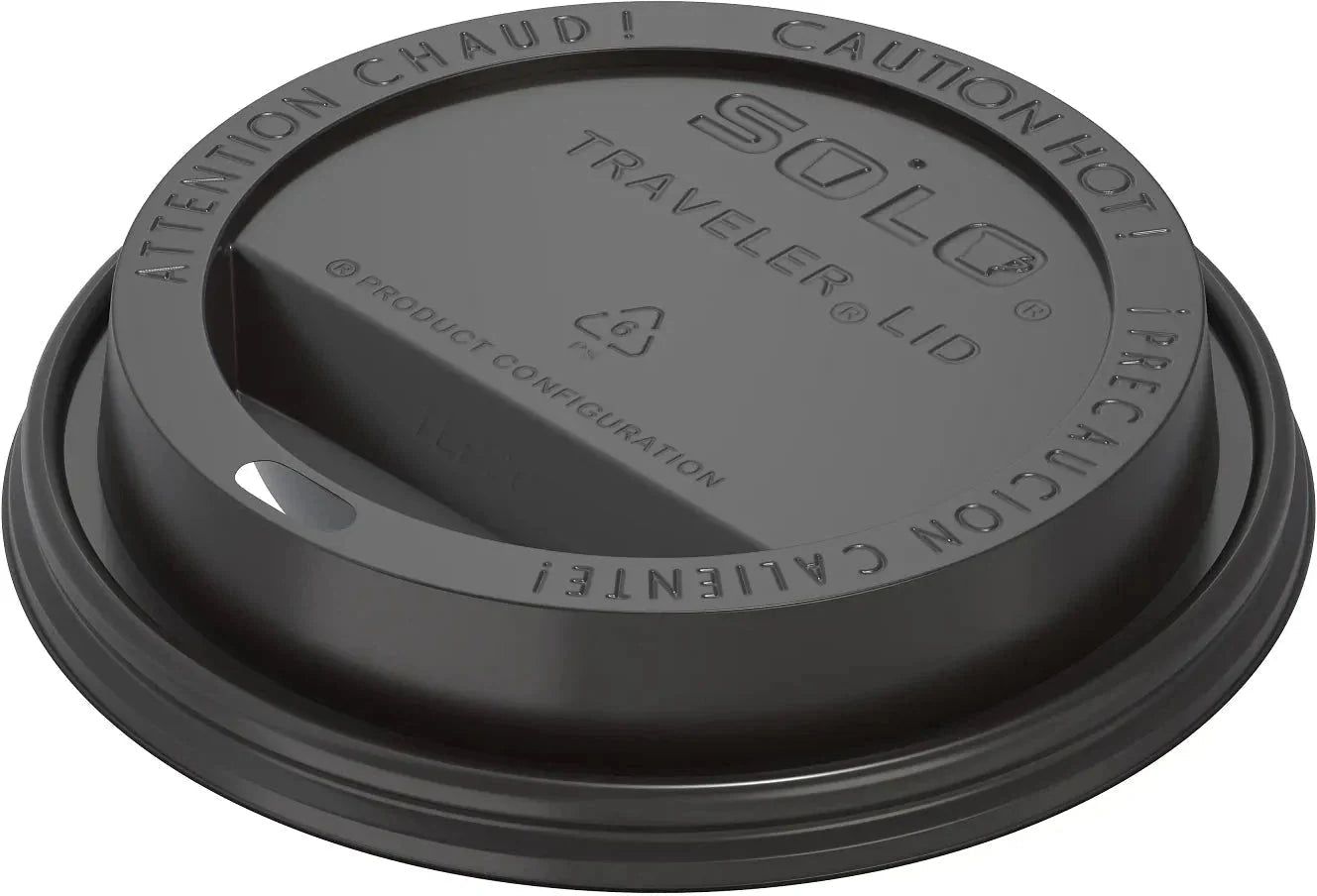 Dart Container - 20-24 Oz Black PS Dome Hot Cup Lid 1000/Cs - TLB20-0001