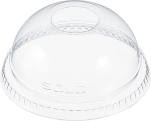 Dart Container - 10 Oz Clear Dome Lid 1in Hole fits Cold Plastic Cups, 1000/cs - DLR610