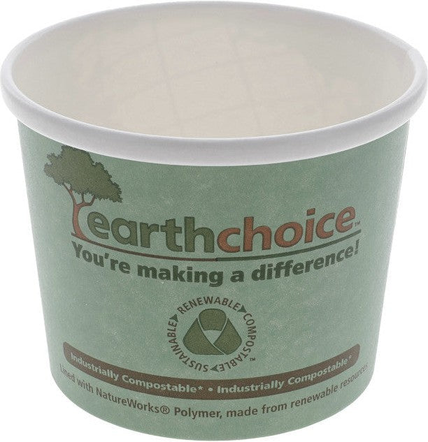 Pactiv Evergreen - 12 Oz Earth Choice Medium Compostable Green Soup Container, 500/Cs - PHSC12ECDI