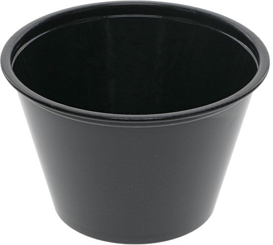 Pactiv Evergreen - 4 oz. Black, Plastic Portion Cup, 2400/cs - YS400E