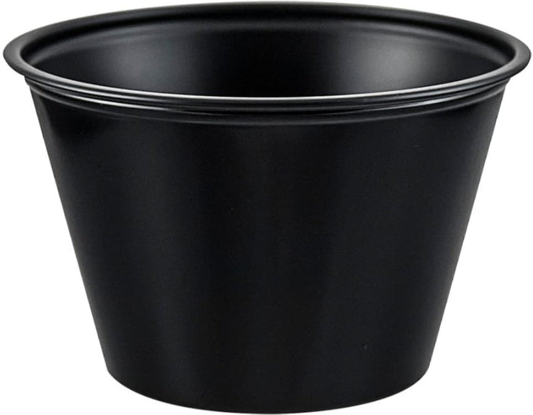 Dart Container - 4 Oz Solo Souffles Black Plastic Portion Cups, 250 Per Case - P400BLK