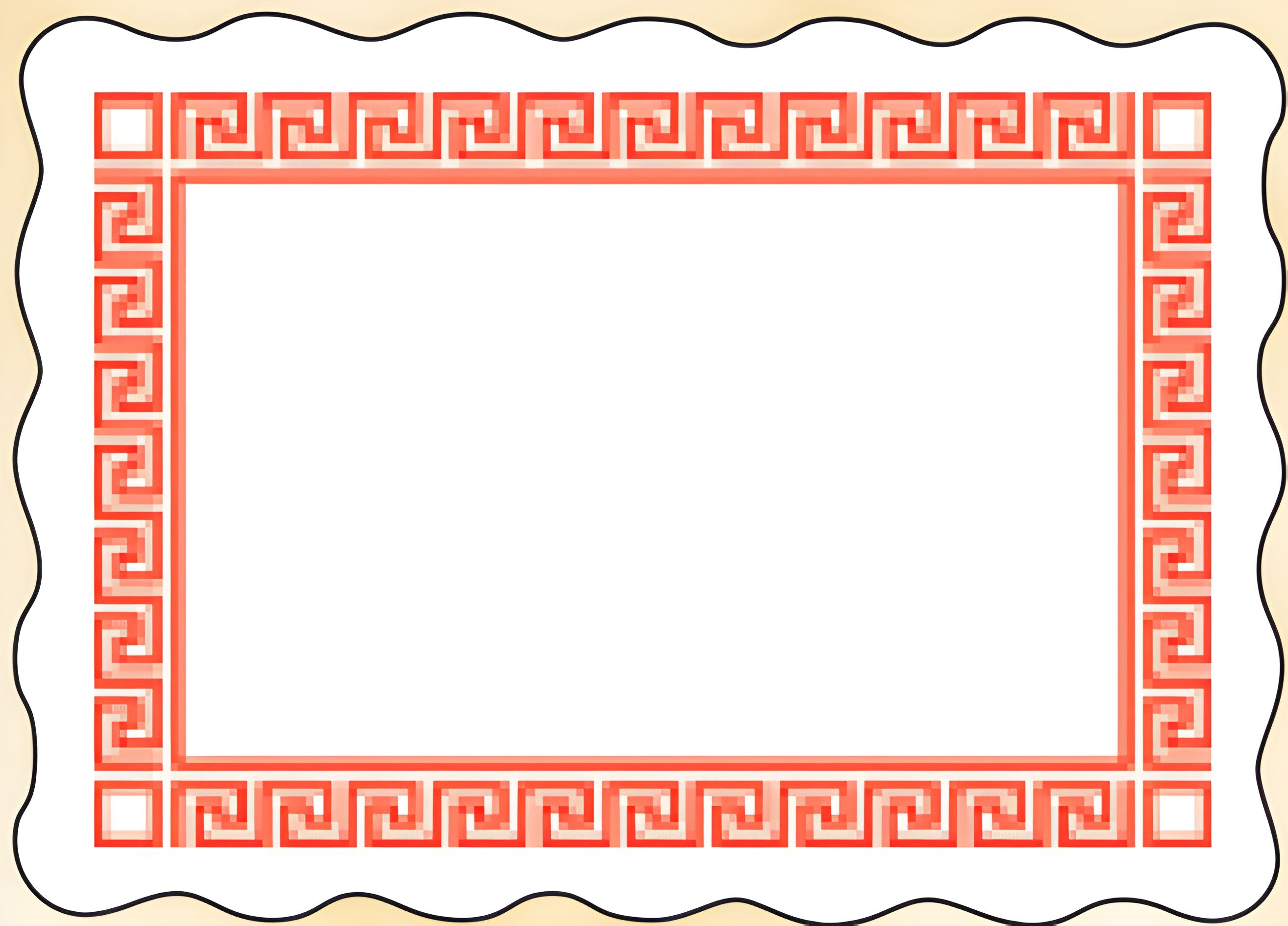 Sanfacon - 9.5" x 13.5" Red Greek Key Placemats, 1000/cs - 5075
