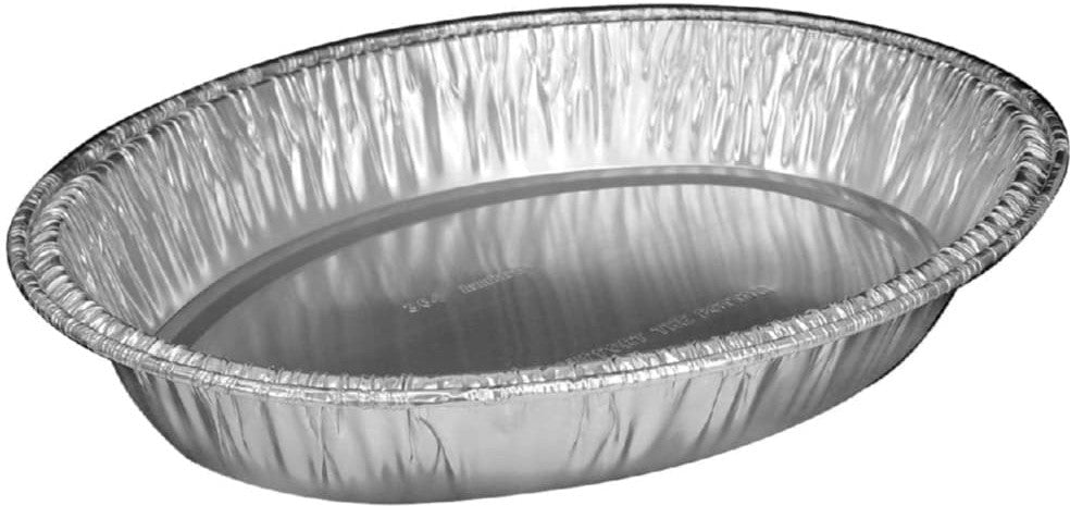 HFA - 13.88" x 11" Oval Foil Containers, 100/Cs - 364-00-100