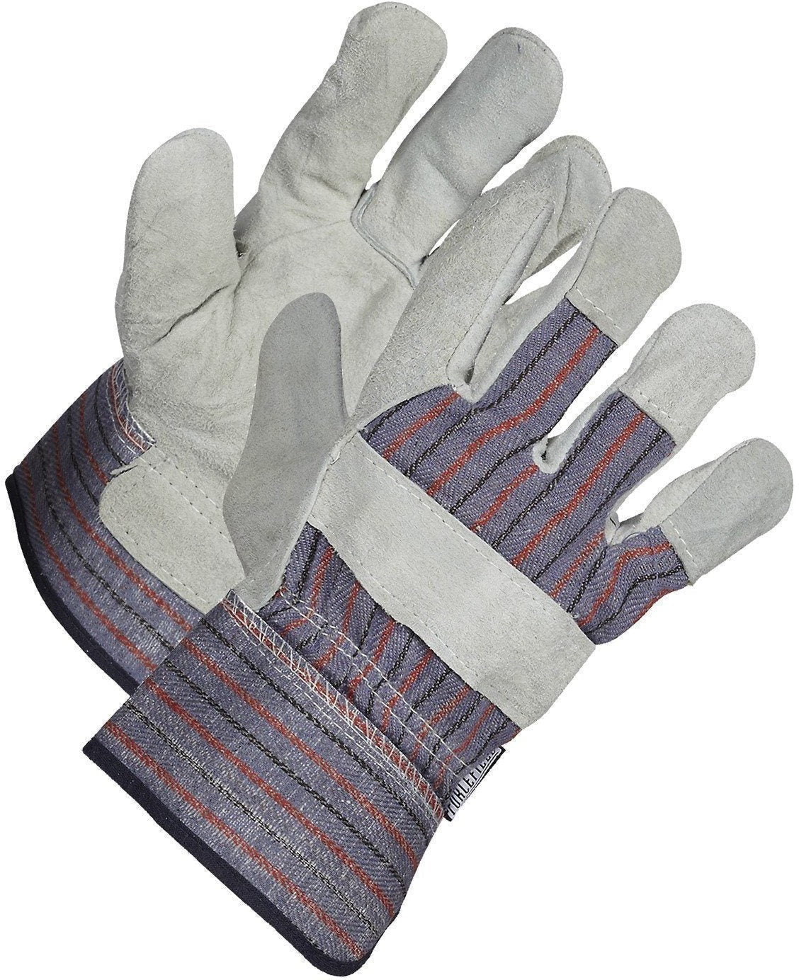 Forcefield - Split Leather Patch Palm Work Safety Gloves with Denim Back and 2.5" Safety Cuff - 015-02525
