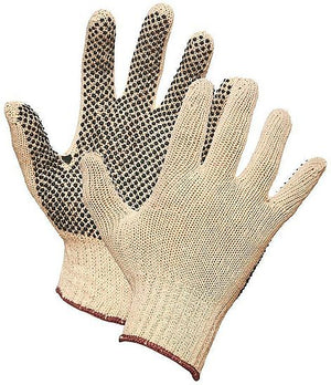 Forcefield - Large String Knit Cotton Work Gloves With PVC Dots on Palm - 004-01876-09