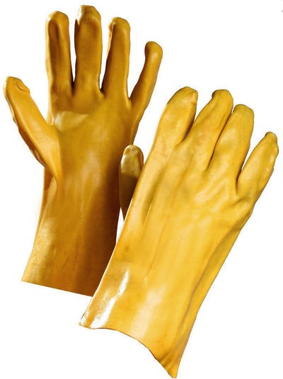 Forcefield - 14" Chemical Resistant Yellow PVC Gloves with Gauntlet Cuff - 013-03025