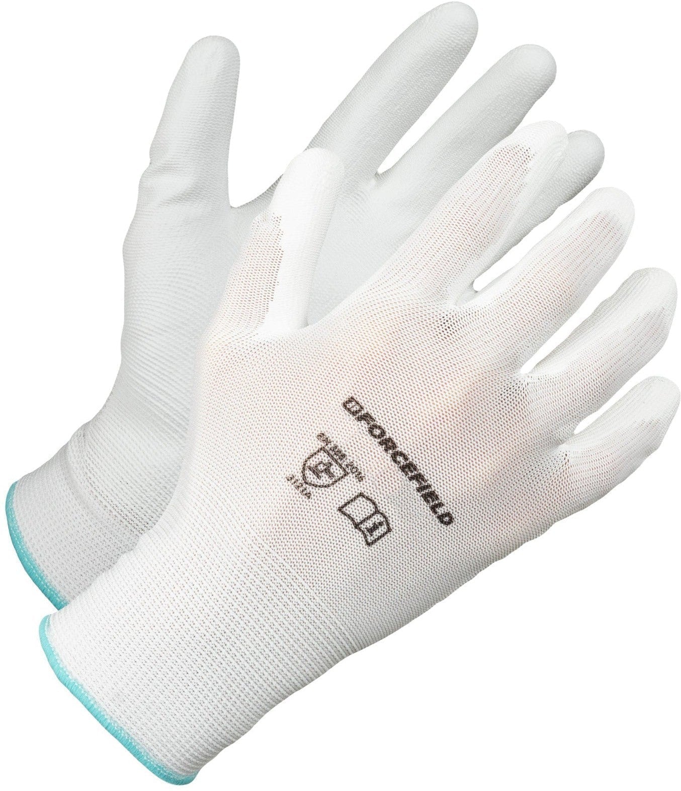 Forcefield - Large White Nylon Polyurethane Palm Coated Glove - 004-134-09-WHT