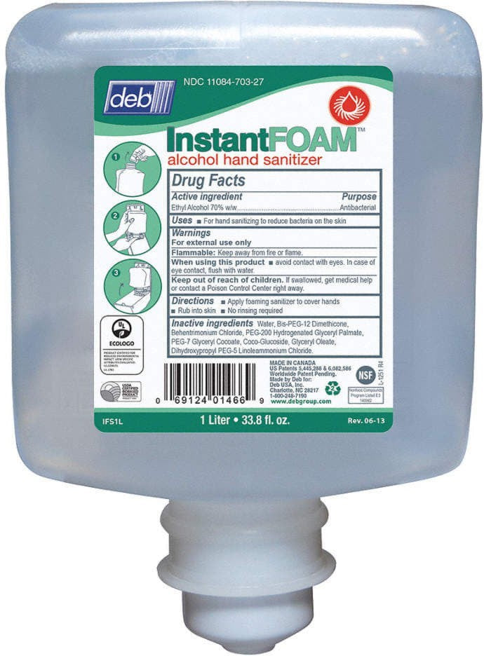 Deb Group - Instant Foam Alcohol Hand Sanitizer, 1 Liter/Bottle - 411