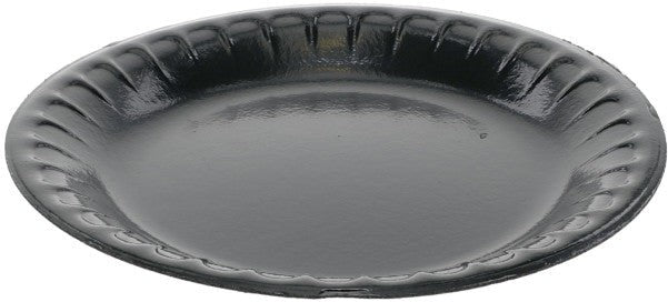 Pactiv Evergreen - 6" Black Laminated Round Foam Plate, 200pk/Cs - 0TKB0006000Y