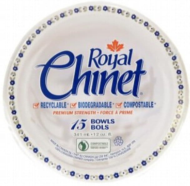 CKF Inc. - Retail 15/pk Sleeves 12 oz Royal Chinet Paper Bowl, 12pk/cs - 10128