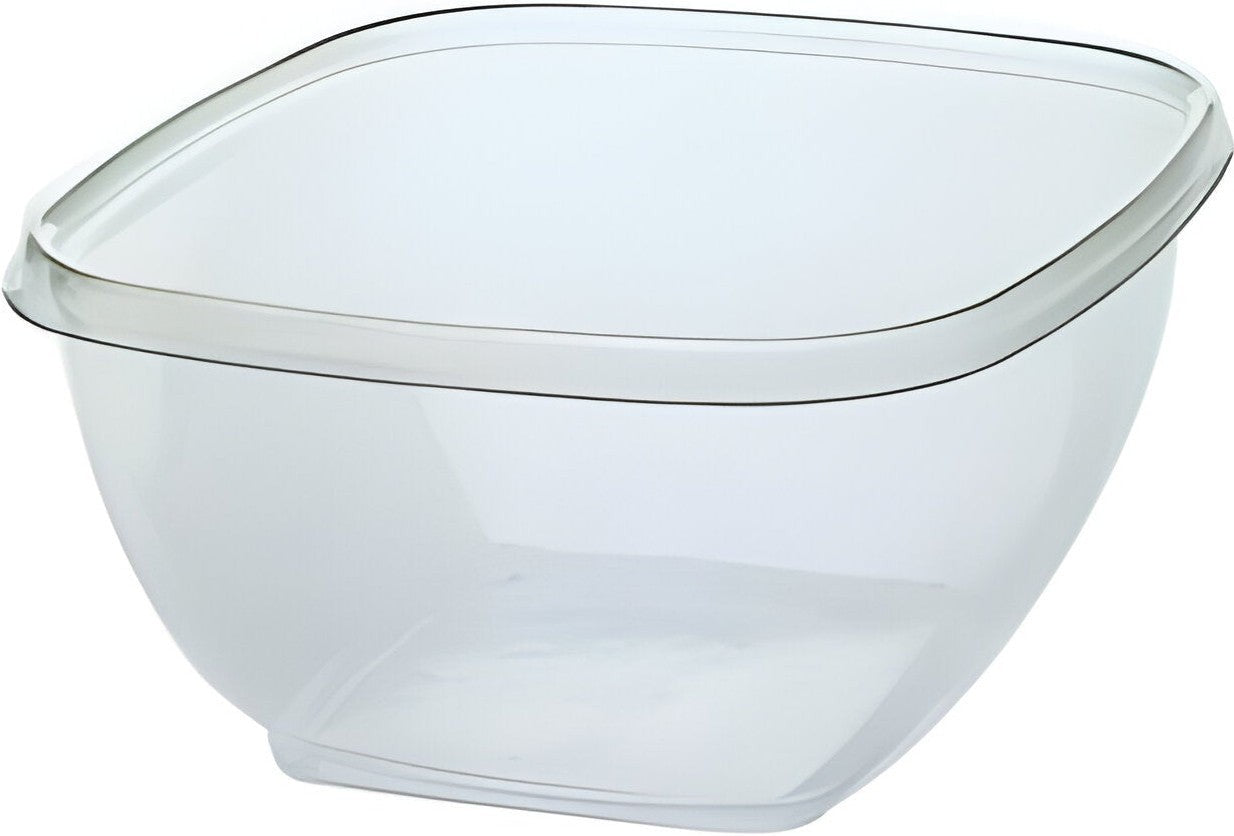 Sabert - 16 Oz Clear Square Plastic Bowl, 500/Cs- 15016B500