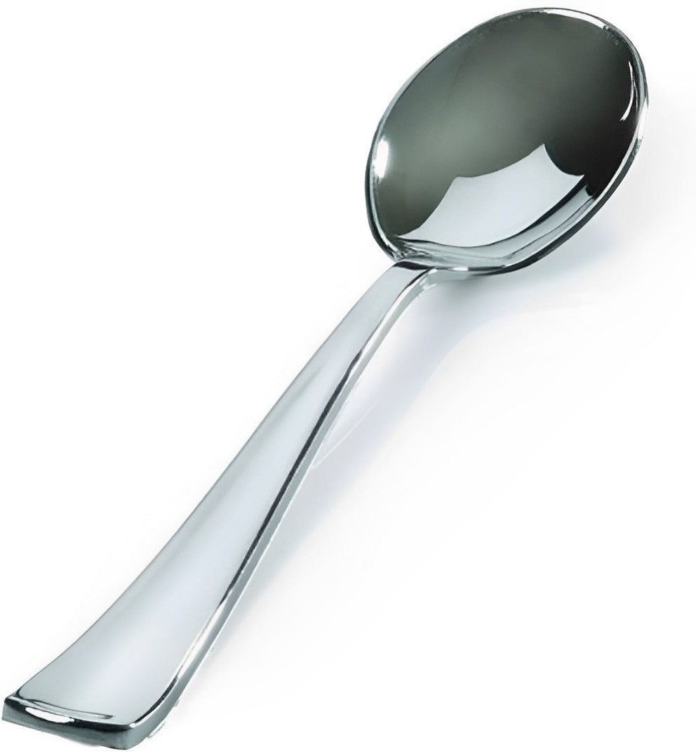Fineline Settings - Silver Look Plastic Spoons, 600 Per Case - 710