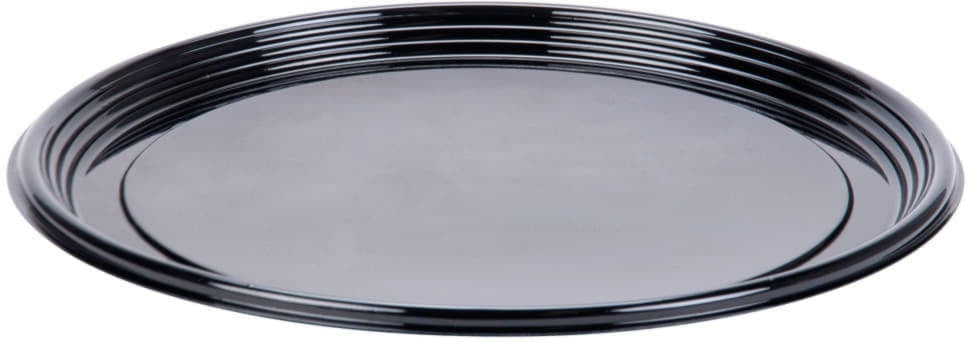 Sabert - 18" Onyx Black Round Plastic Platter, 36/Cs- 9918