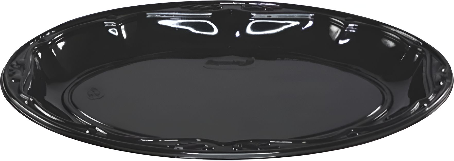 Pactiv Evergreen - 15" Black Oval Plastic Platter, 25/Cs - TV7304P