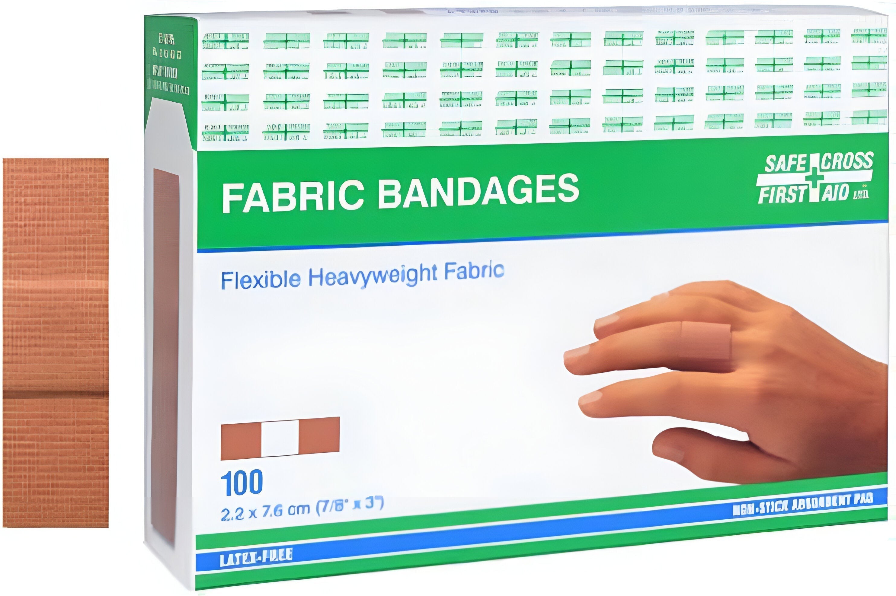 Safecross - 0.87" x 3" Heavy weight Fabric Bandages, 100/bx - 02003026I