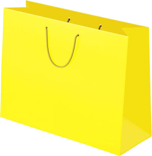Petro Plastics - 9" x 6" x 18" Yellow Shopping Bag, 2000/Cs - 050042