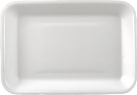 CKF Inc. - 8.25" x 5.75" x 1", No. 2 White Foam Tray, 500/cs - 88102