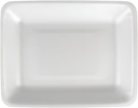 CKF Inc. - 7.2" x 9.2" x 1.3", 4P-R White Foam Trays, 500/Cs - 88176