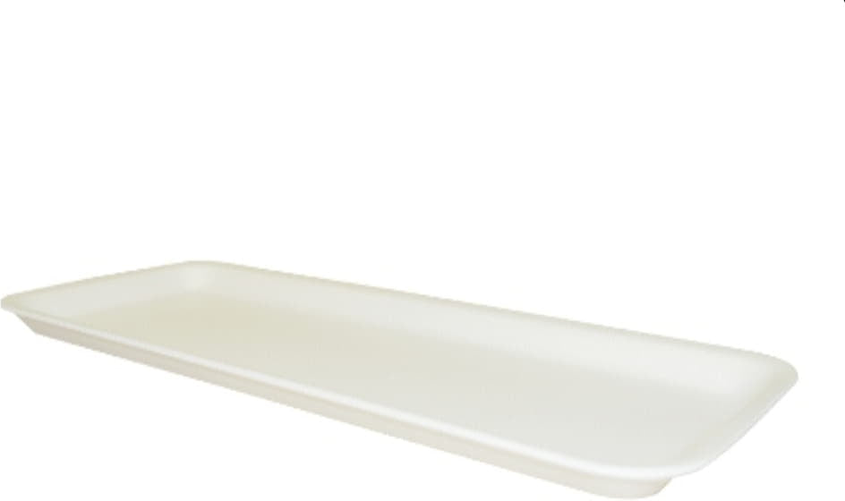Dyne-A-Pak Inc. - 15" x 5.19" x 0.75" 7H/7S White Foam Meat Trays, 250 Per Case - 201007HW00