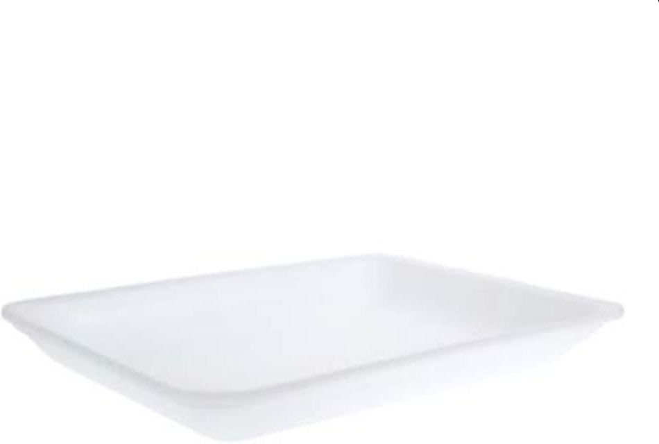 Dyne-A-Pak Inc. - 10.5" x 8.5" x 1.375" 8PP White Foam Meat Trays, 400 Per Case - 20108PPW00