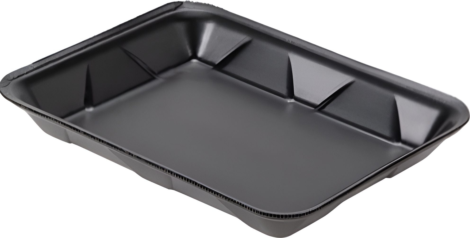 Dyne-A-Pak Inc. - 9.125" x 7.125" x 1.25" 4D Black Foam Meat Trays, 500 Per Case - 201004DN00
